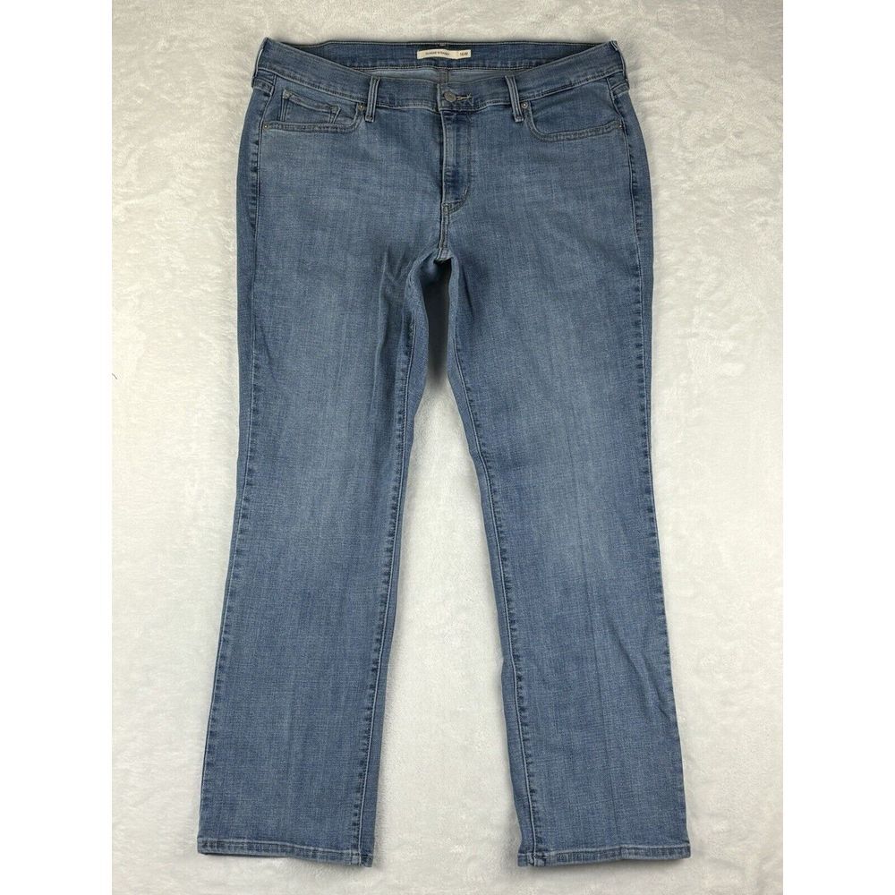 Levi's Jeans Womens Blue Classic Straight Mid Rise Jeans Size 16W (36x30.5 Meas)